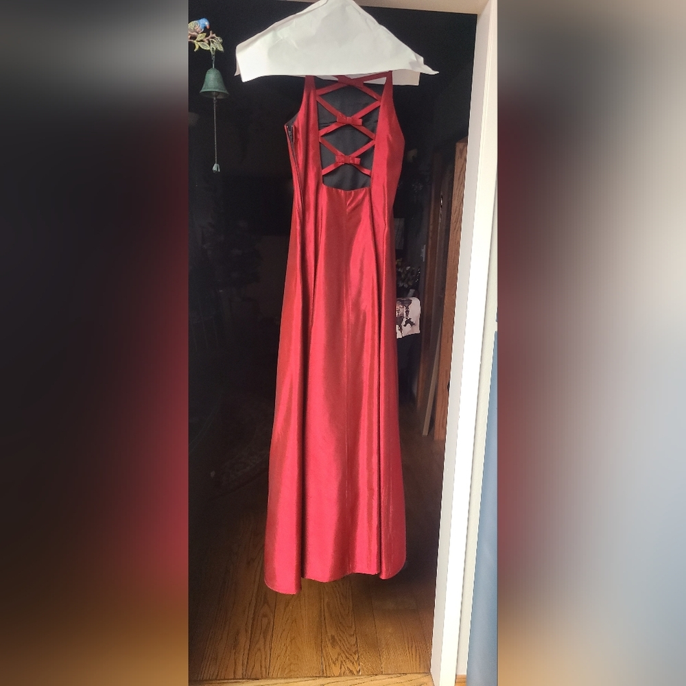 Red Backless Bowtie Dress